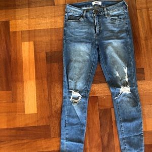 SIZE 26 STRAIGHT LEG JBD JEANS WITH RIPS